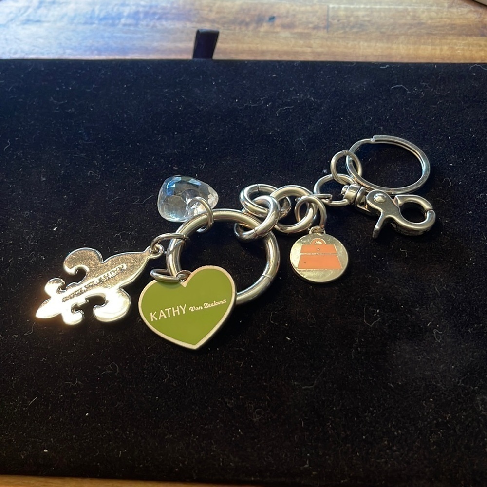 KATHY Van Zeeland Silver Tone Charmed Keychain. P/A